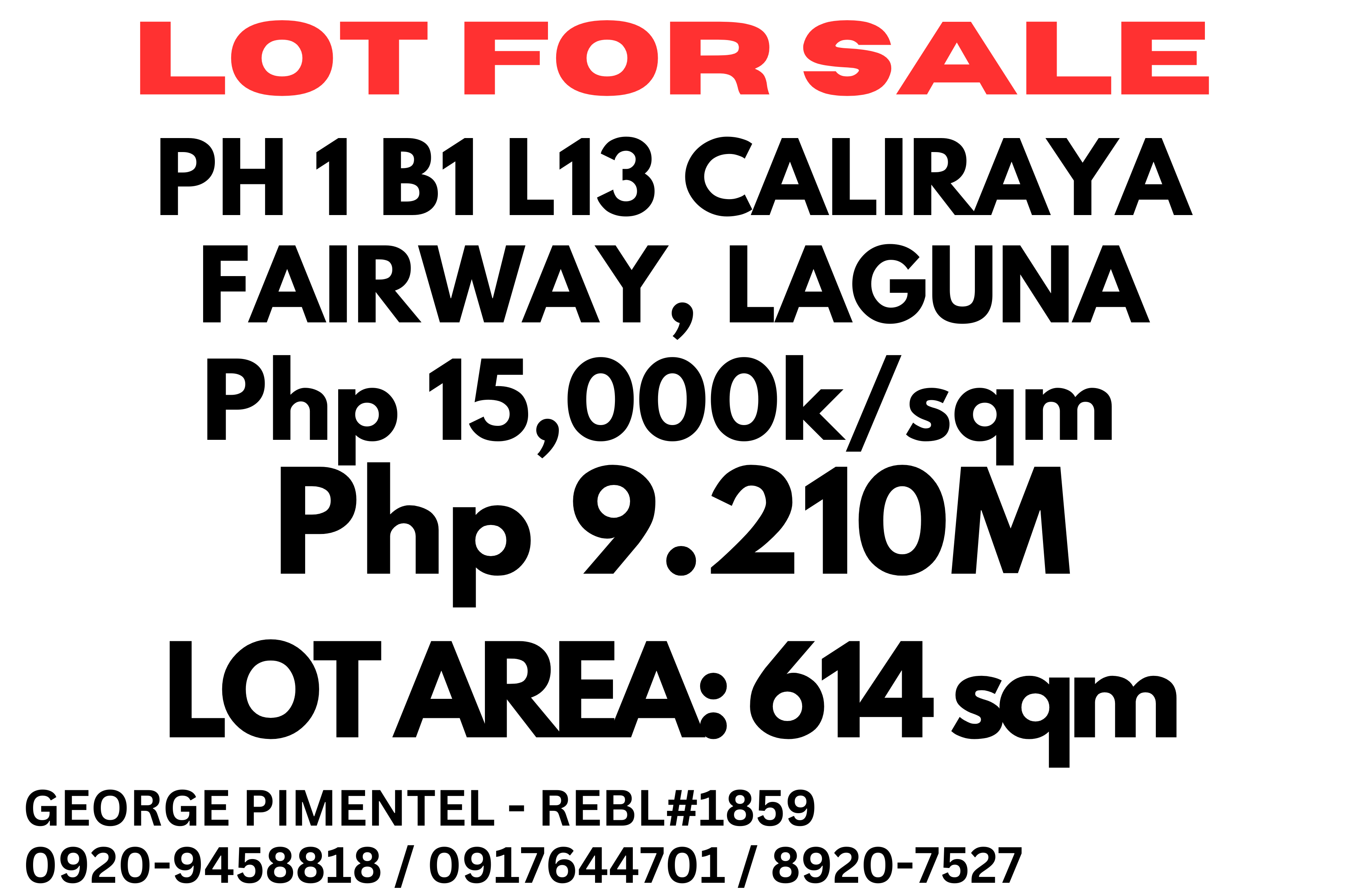 Lot for Sale in Caliraya Fairway, Laguna