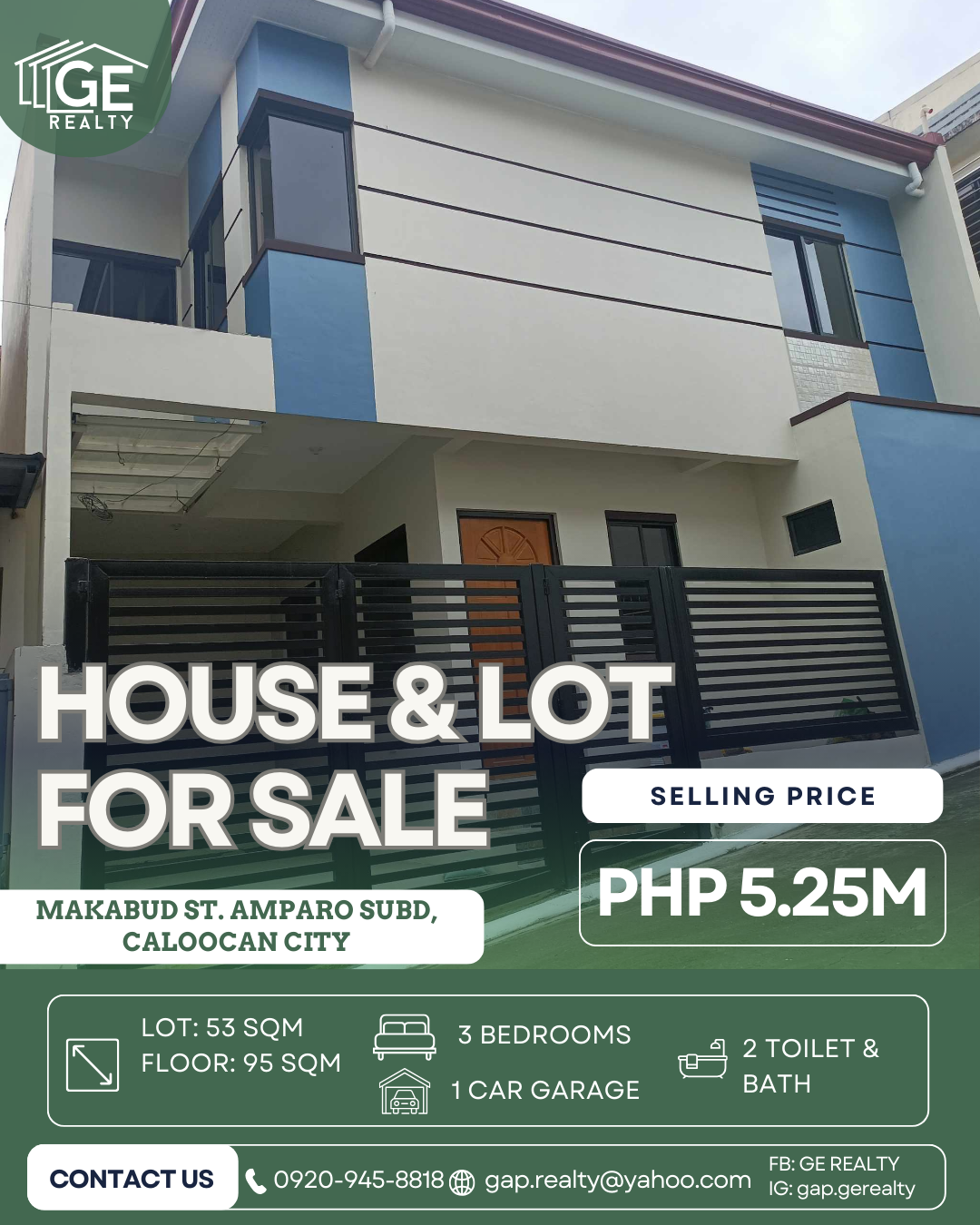 House for Sale on Makabud St., Amparo Subdivision Caloocan
