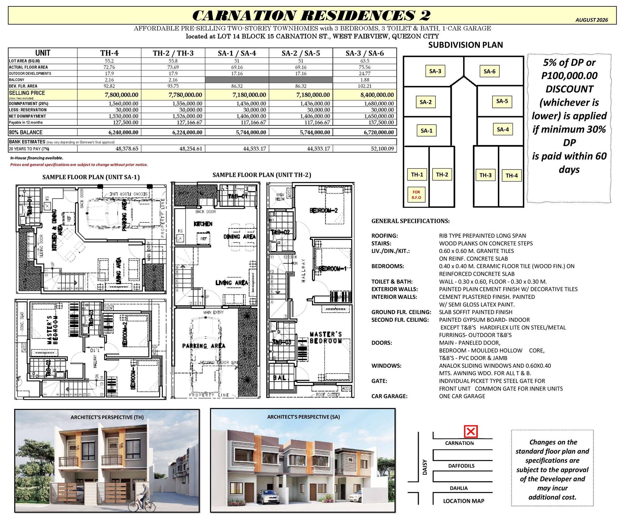 TCI August 2026 Listing - Carnation 2