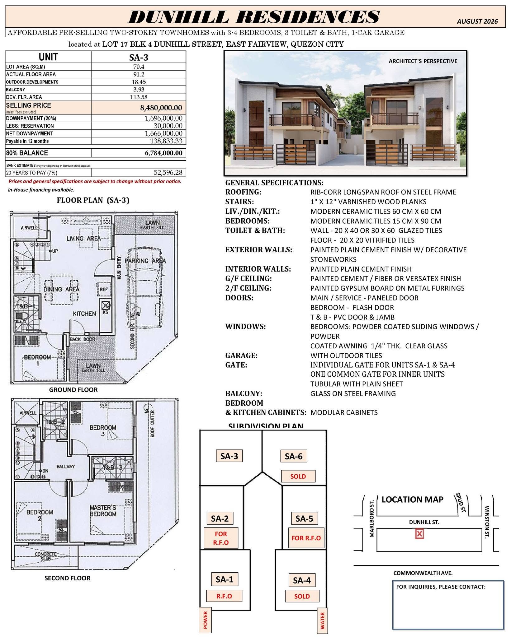 TCI August 2026 Listing - Dunhill