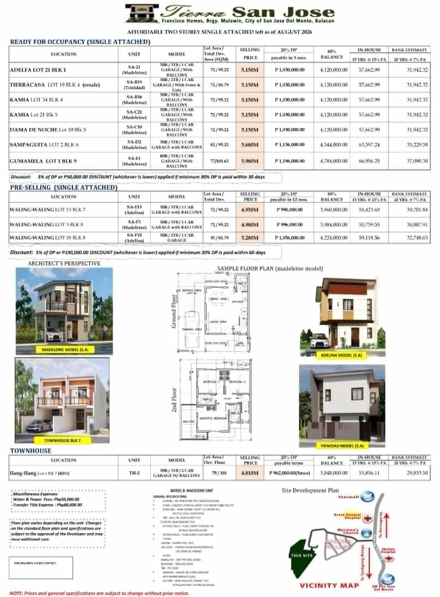 TCI August 2026 Listing - TSJ RFO Pre-Selling