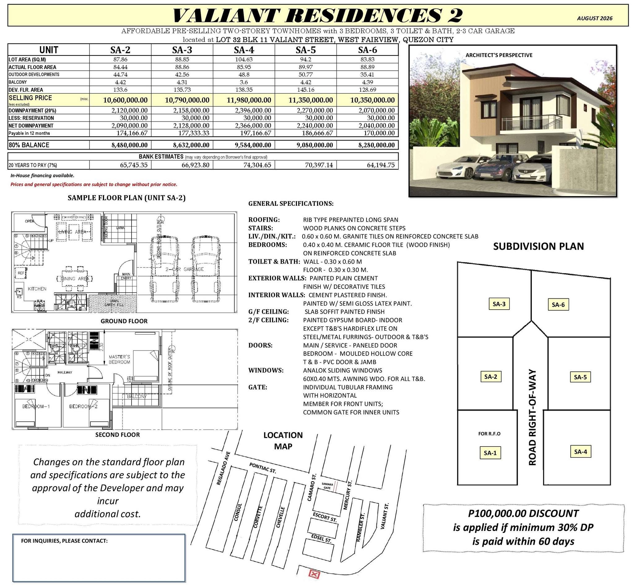 TCI August 2026 Listing - Valiant 2